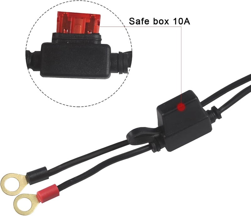 SPARKING [ 6 PACK] Sae to O Ring Terminal Harness 2FT - Sae Eyelet Ring Terminal Cable 16awg Motorcycle Battery Trickle Charger Extension Cord with Sae Battery Terminal Quick Connect Disconnect Connector - Image 3